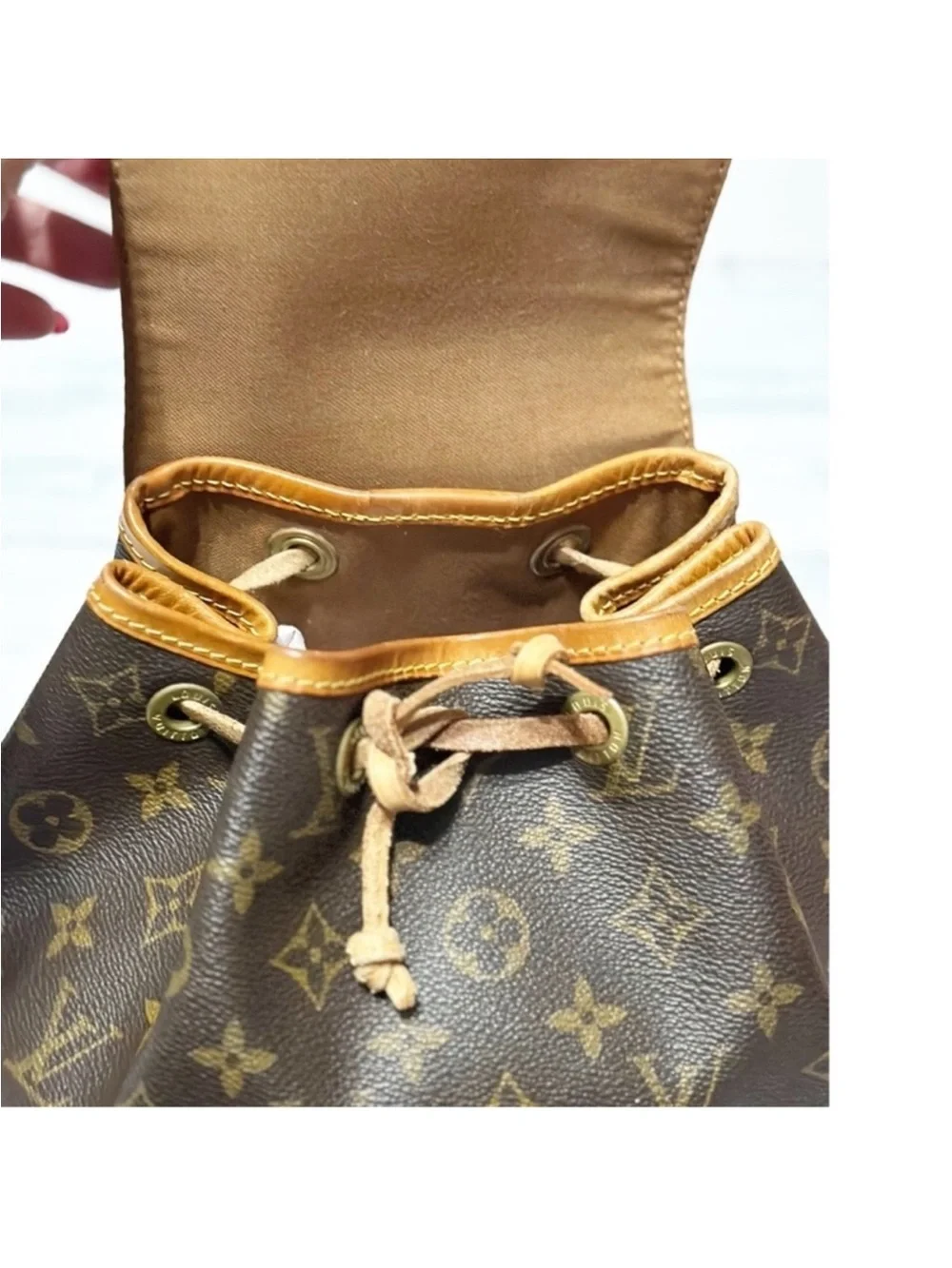Louis Vuitton Monogram Monsieur MM Leather Fabric Brown Backpack Purse
